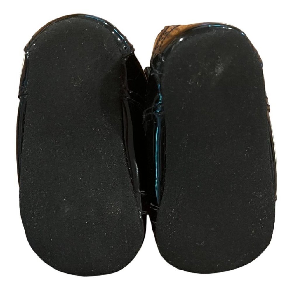 Black Patent Toddler Boy Soft Sole Dress Tie Shoes - 18M - Picture 5 of 5